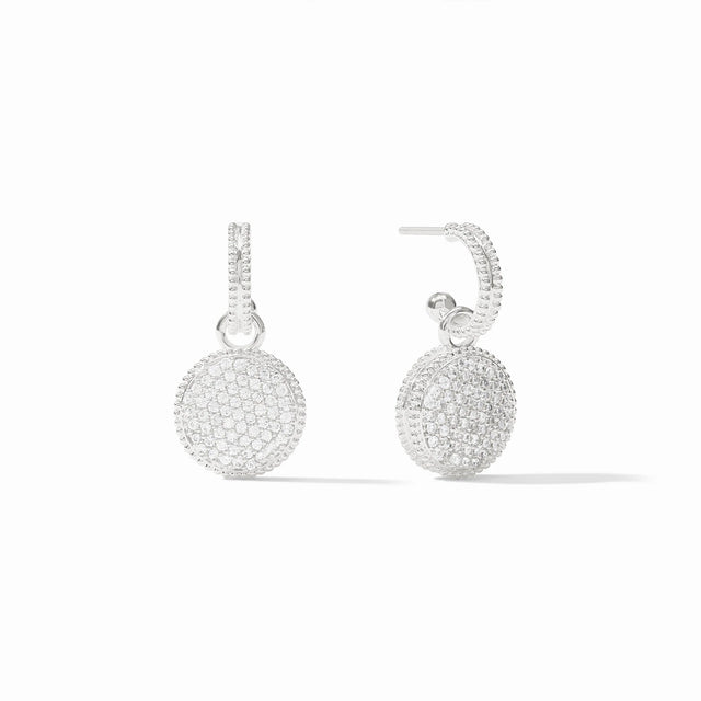 Julie Vos | Fleur-de-Lis Hoop & Charm Earring - Silver