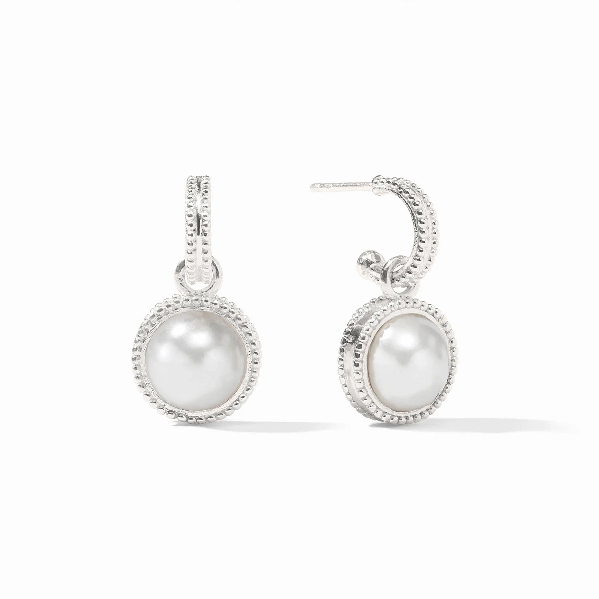Julie Vos | Fleur-de-Lis Hoop & Charm Earring - Silver