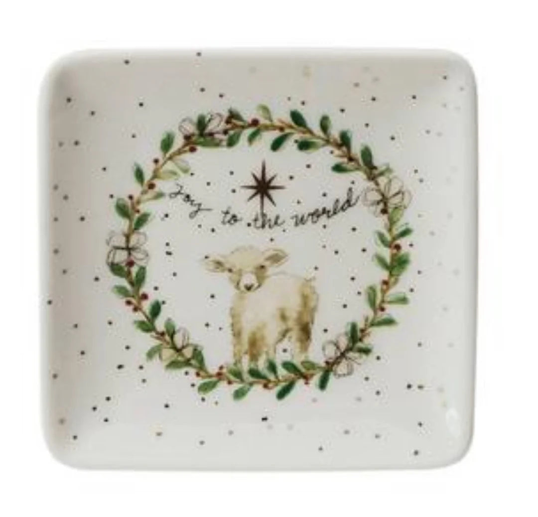 Stoneware Dish with Gold Electroplating Accents