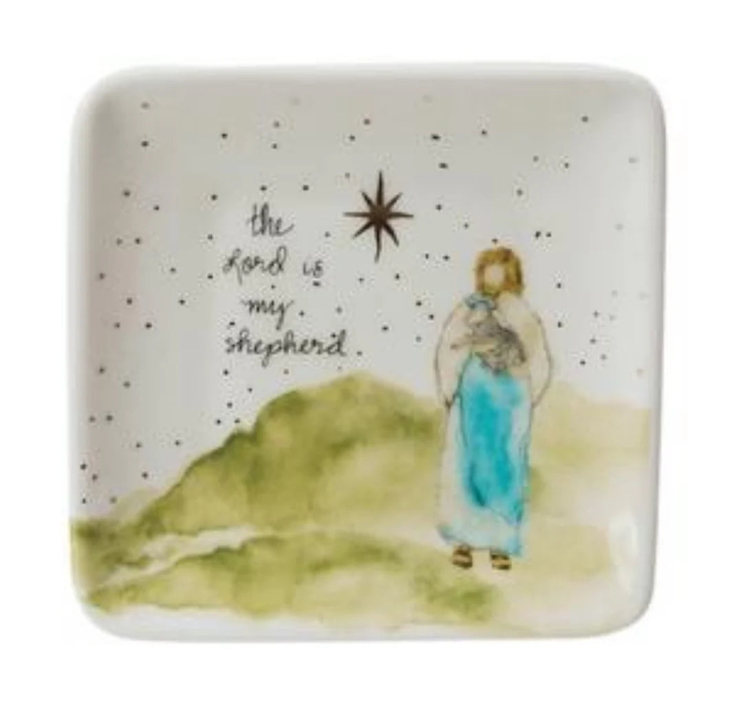 Stoneware Dish with Gold Electroplating Accents