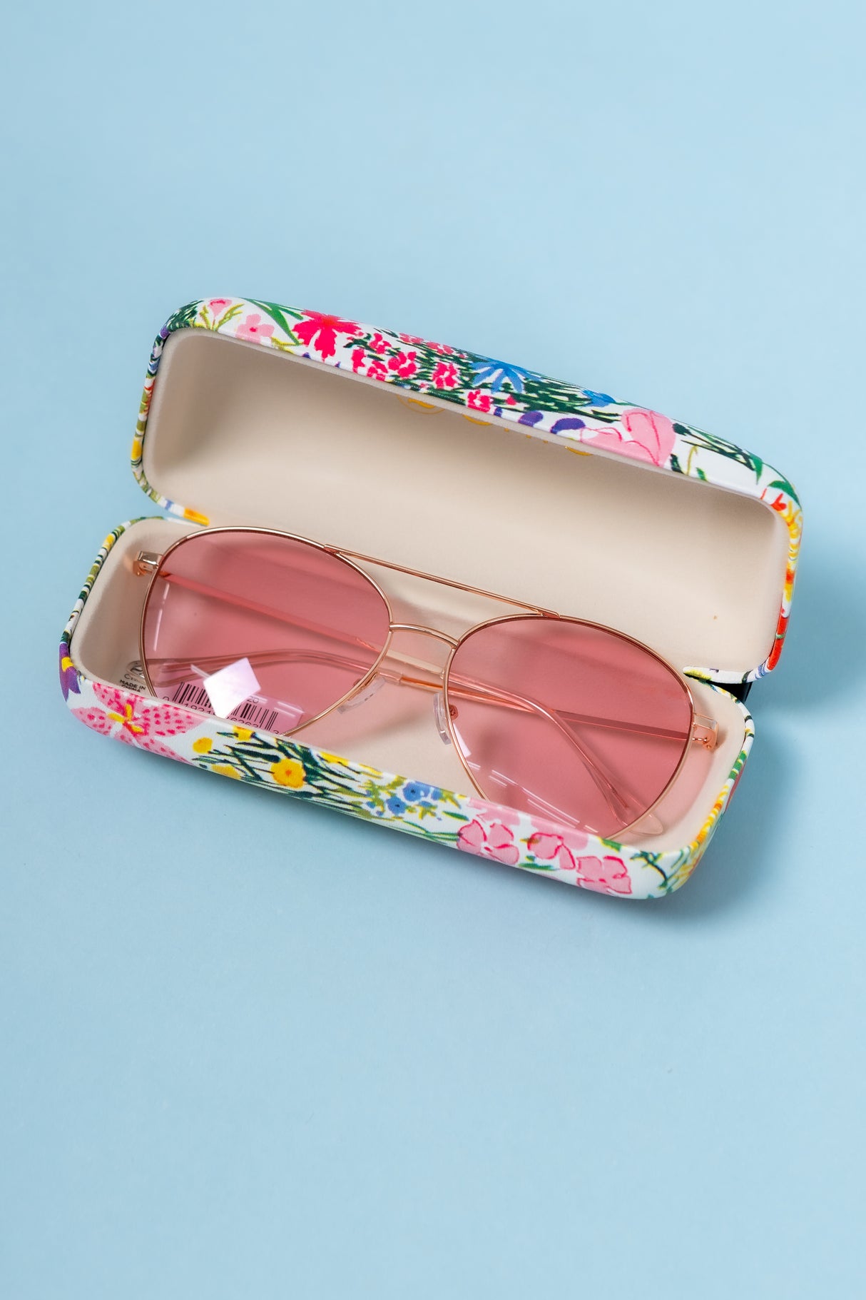 Gold Frame Aviator Sunglasses with Hard Case