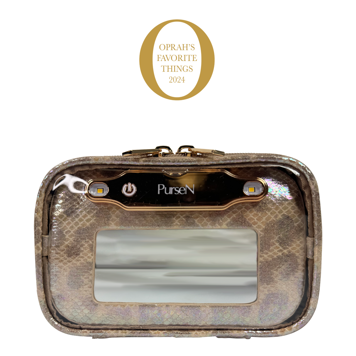 PurseN | LITTMINI Lighted Mirror Case - Glimmer Leopard