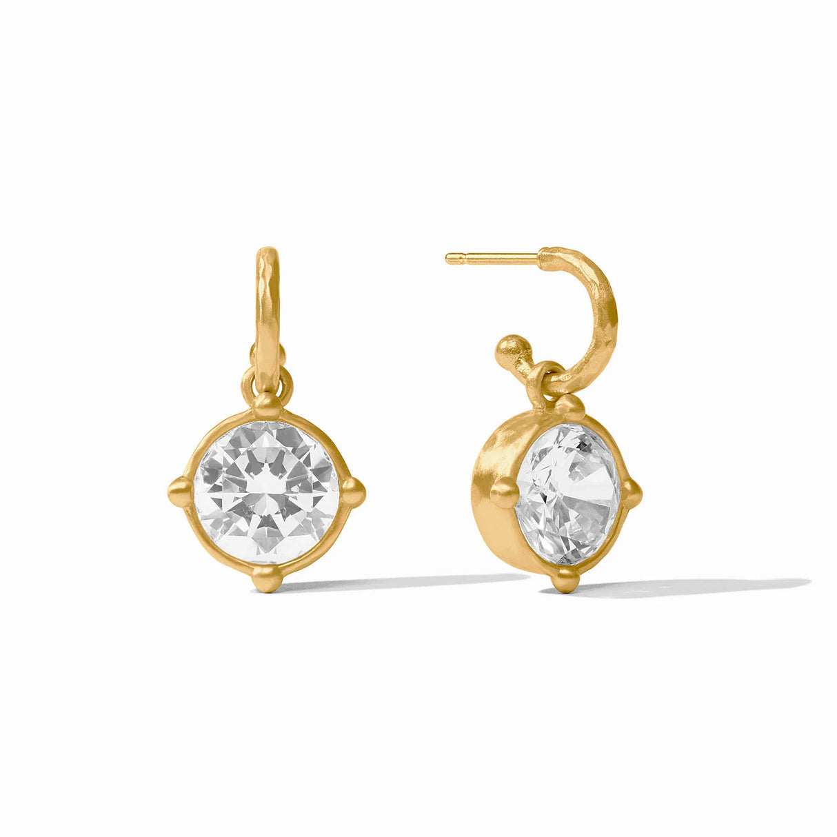 Julie Vos | Honeybee Hoop & Charm Earring in Cubic Zirconia