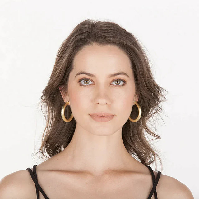Sheila Fajl | Chantal Hoops - Brushed 18k Gold Plated
