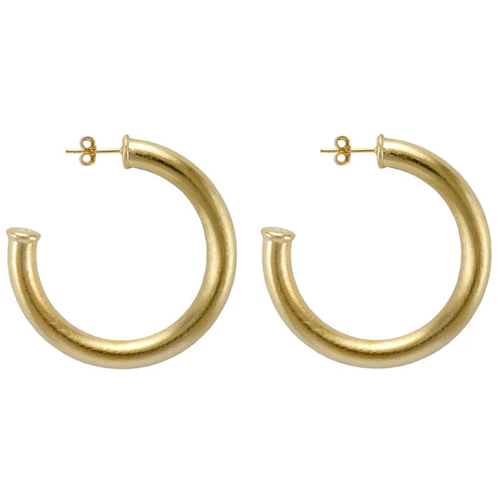 Sheila Fajl | Chantal Hoops - Brushed 18k Gold Plated
