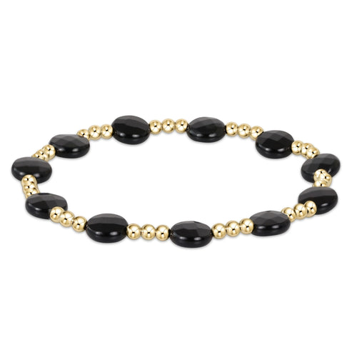 Enewton | Admire Gold 3mm Bead Bracelet - Faceted Onyx