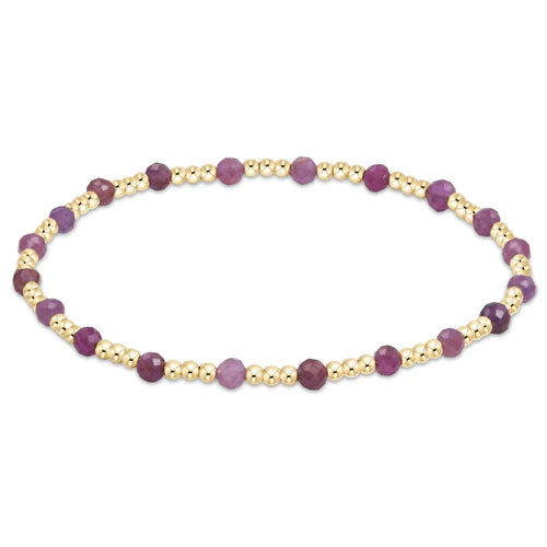 Enewton | Gemstone Gold Sincerity Pattern 3mm Bead Bracelet - Ruby