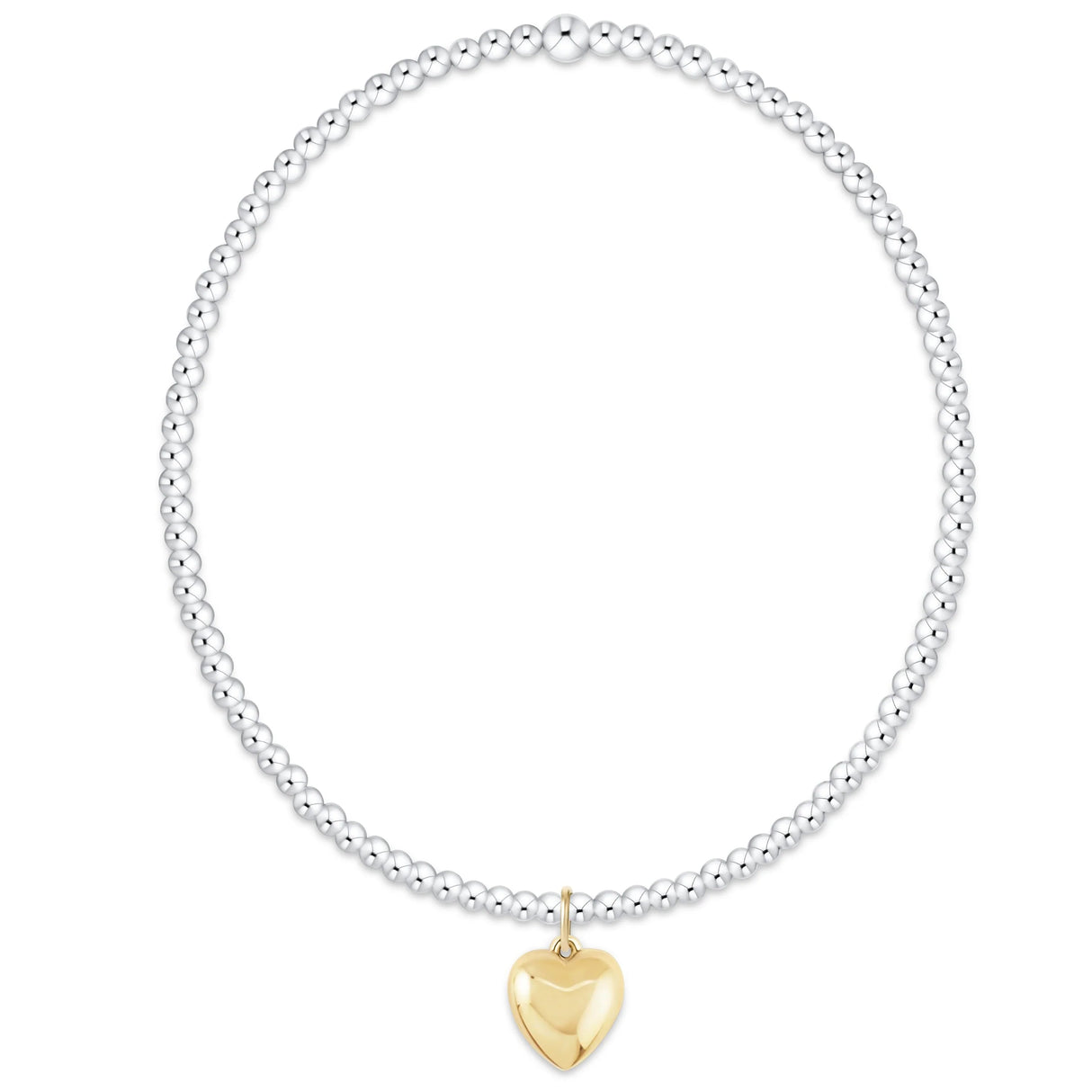 Enewton | Classic Mixed Metal 2mm Bracelet | Love Plush Small Gold Charm