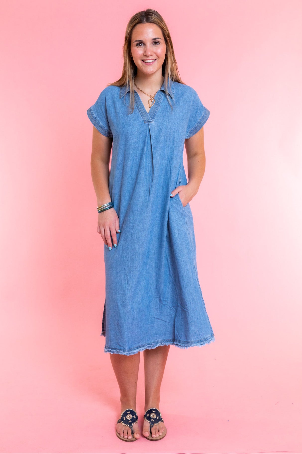 Hadley Rae Denim Midi Dress