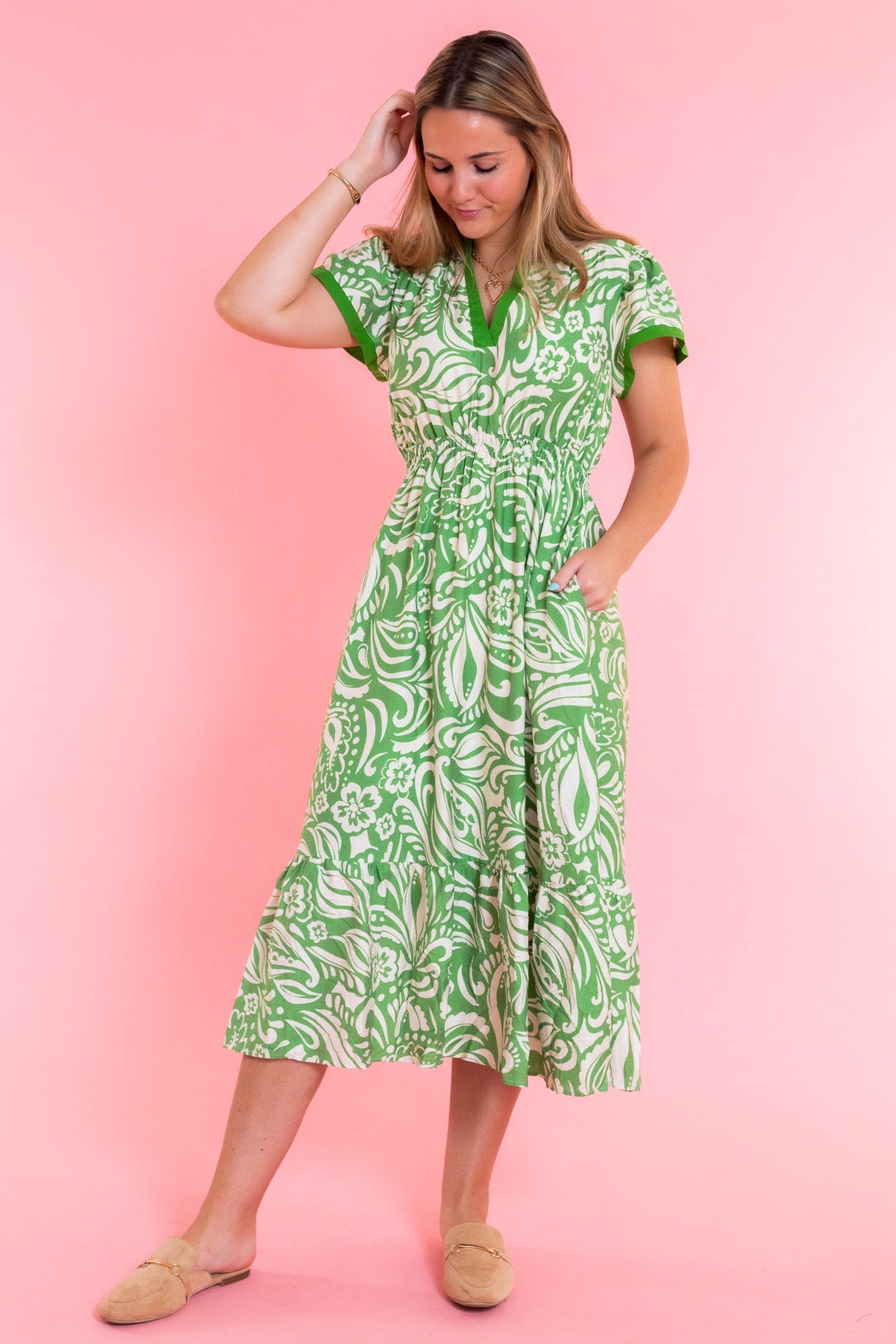 Savannah Sage Midi Dress