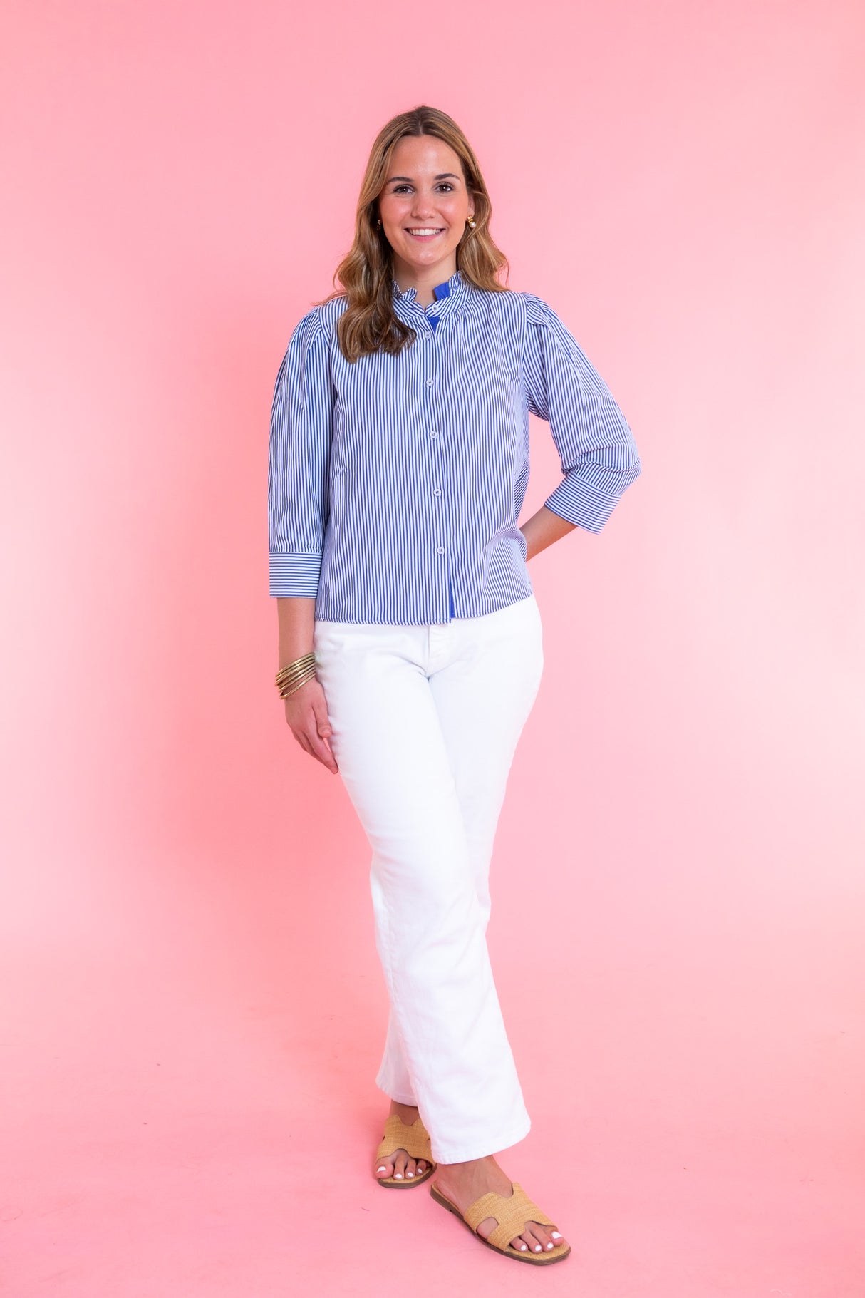 Charlotte Lane Stripe Blouse