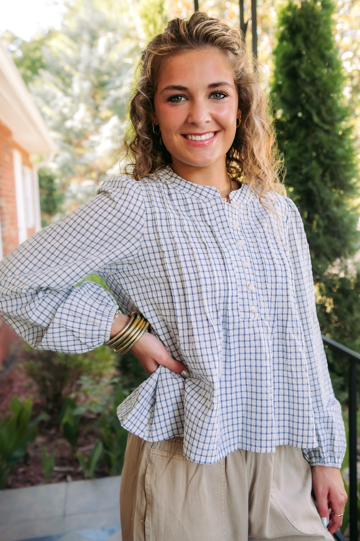Emilia Plaid Blouse