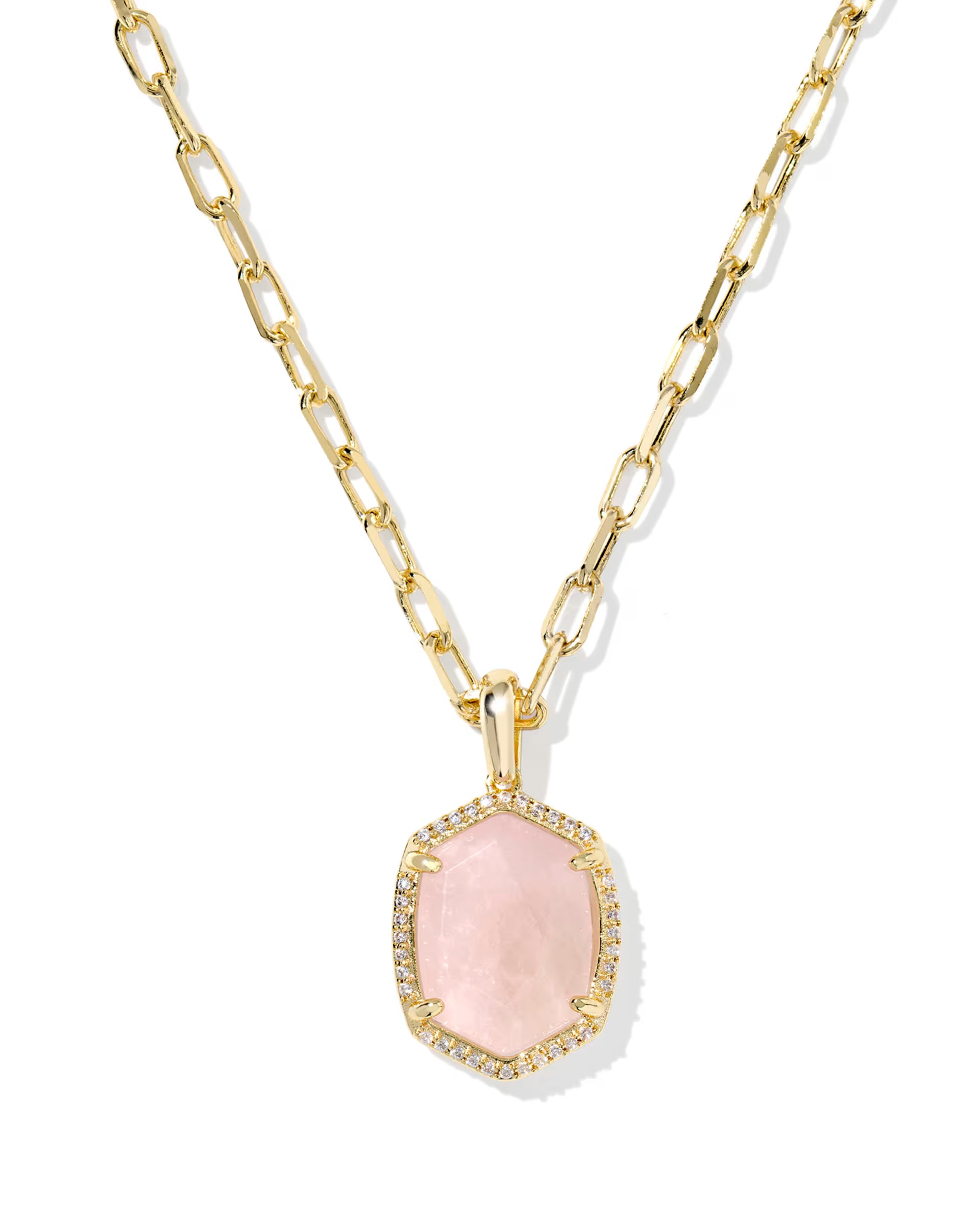 Kendra Scott | Daphne Gold Pave Frame Short Pendant Necklace