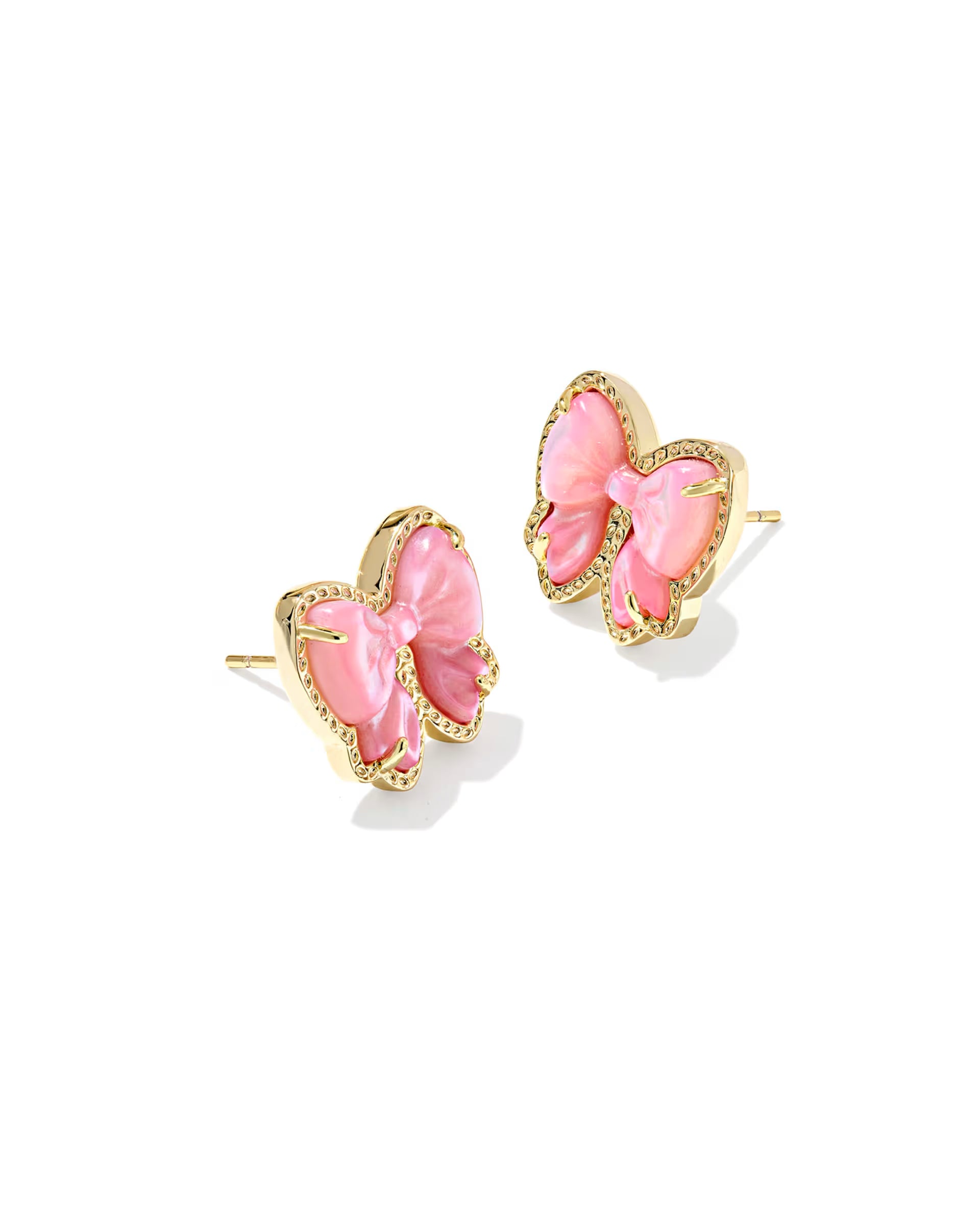 Kendra Scott | Haley Bow Gold Stud Earrings - Blush Mother-Of-Pearl
