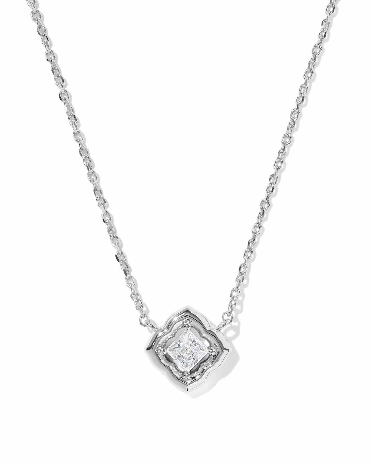 Kendra Scott | Mallory Crystal Silver Short Pendant Necklace