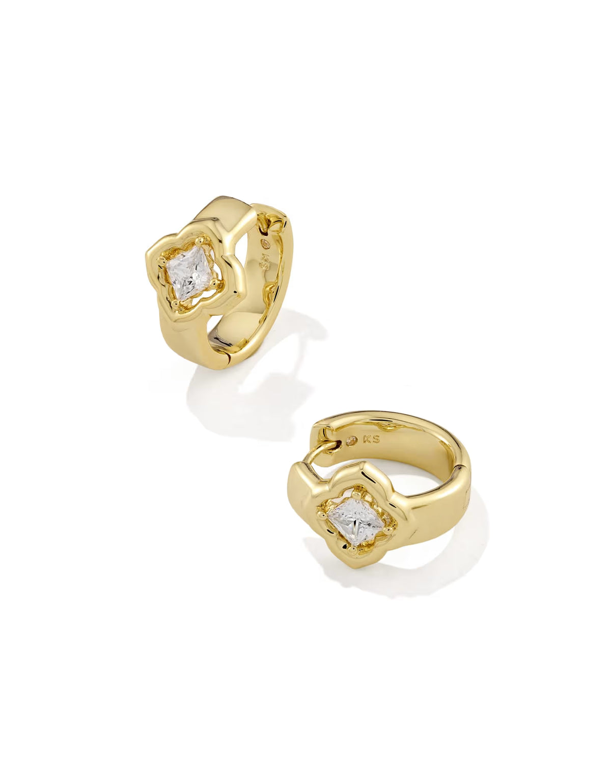 Kendra Scott | Mallory Crystal Gold Huggie Earrings