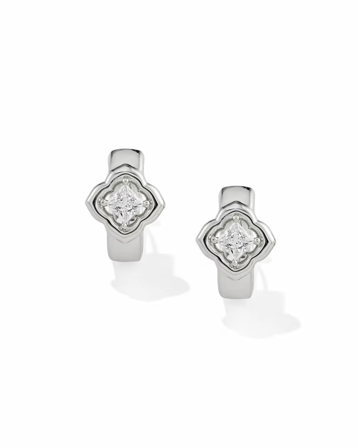 Kendra Scott | Mallory Crystal Silver Huggie Earrings