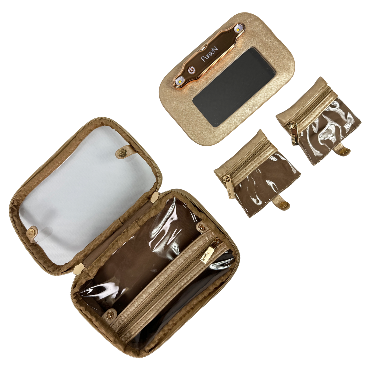 PurseN | LITTMINI - Lighted Mirror Case - Gold