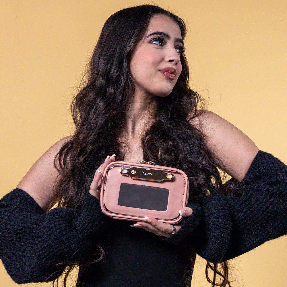 PurseN | LITTMINI - Lighted Mirror Case - Petal Rose