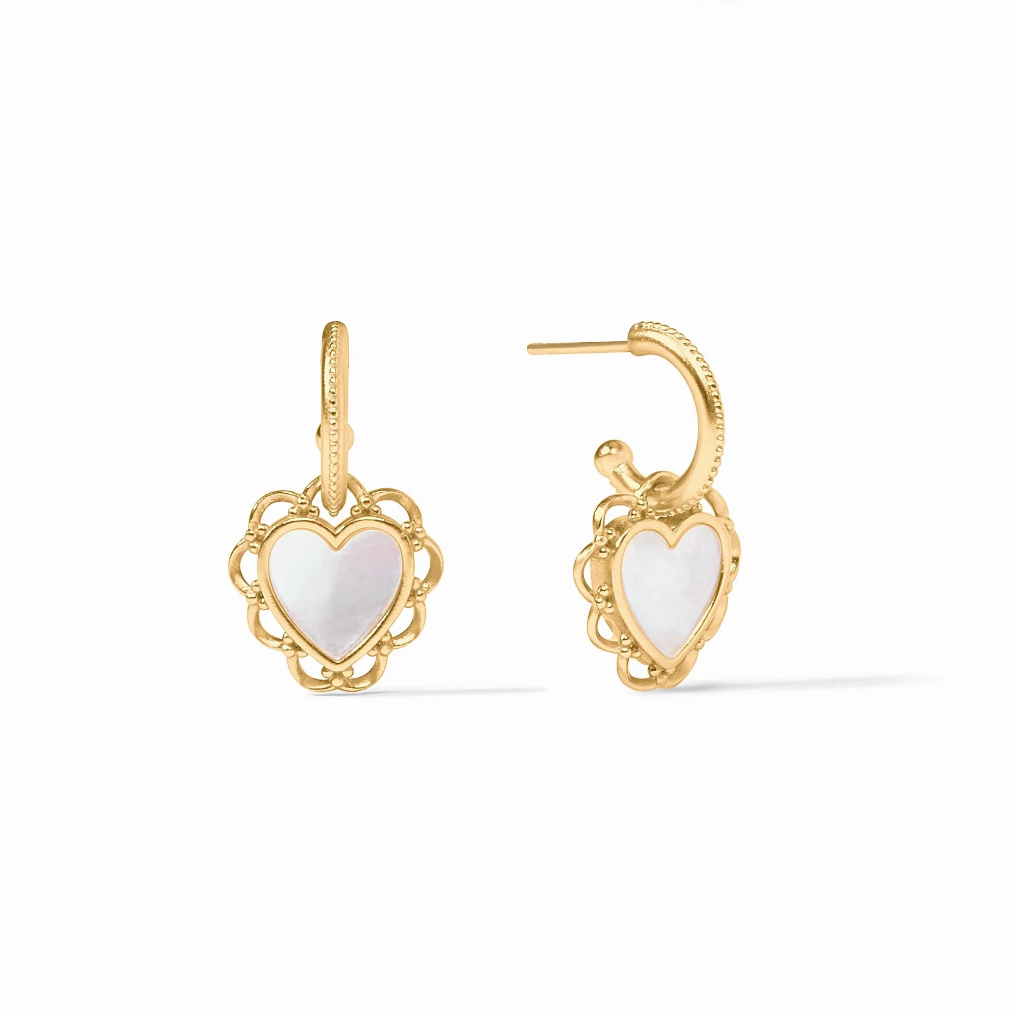 Julie Vos | Lace Heart Hoop & Charm Earring
