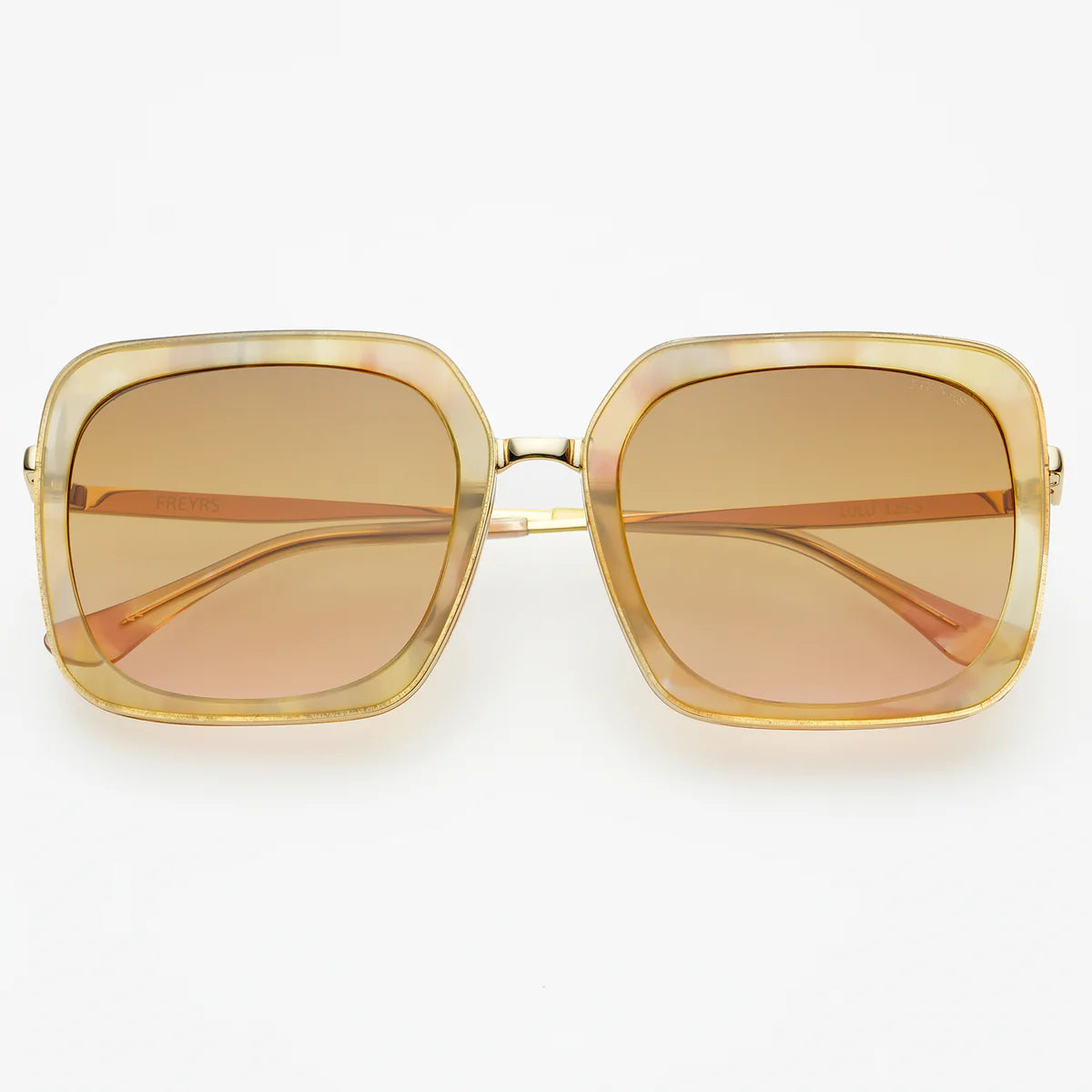Freyrs | Lulu Acetate Womens Square Sunglasses-Yellow Pearl
