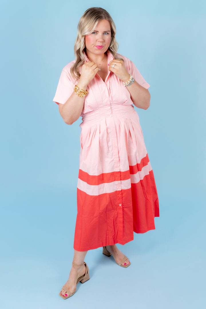 The Pleated Midi Dress
