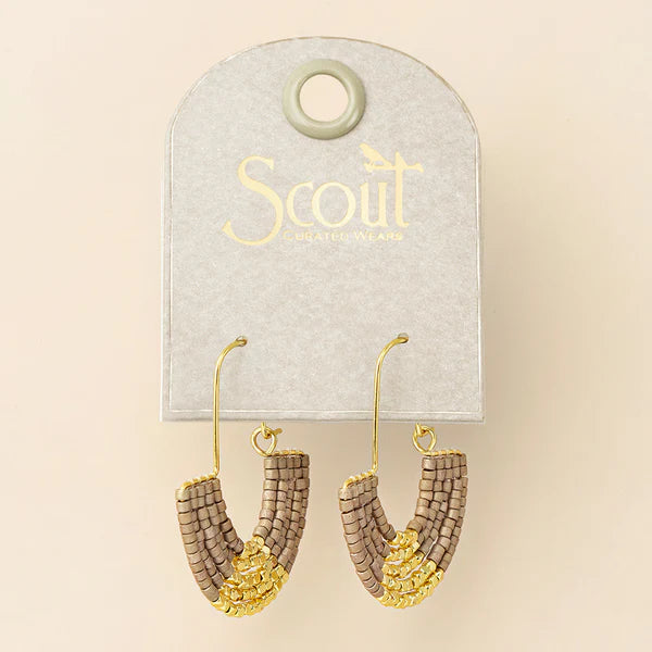 Scout | Chromacolor Miyuki U-Hoop Earring - Pewter/Gold