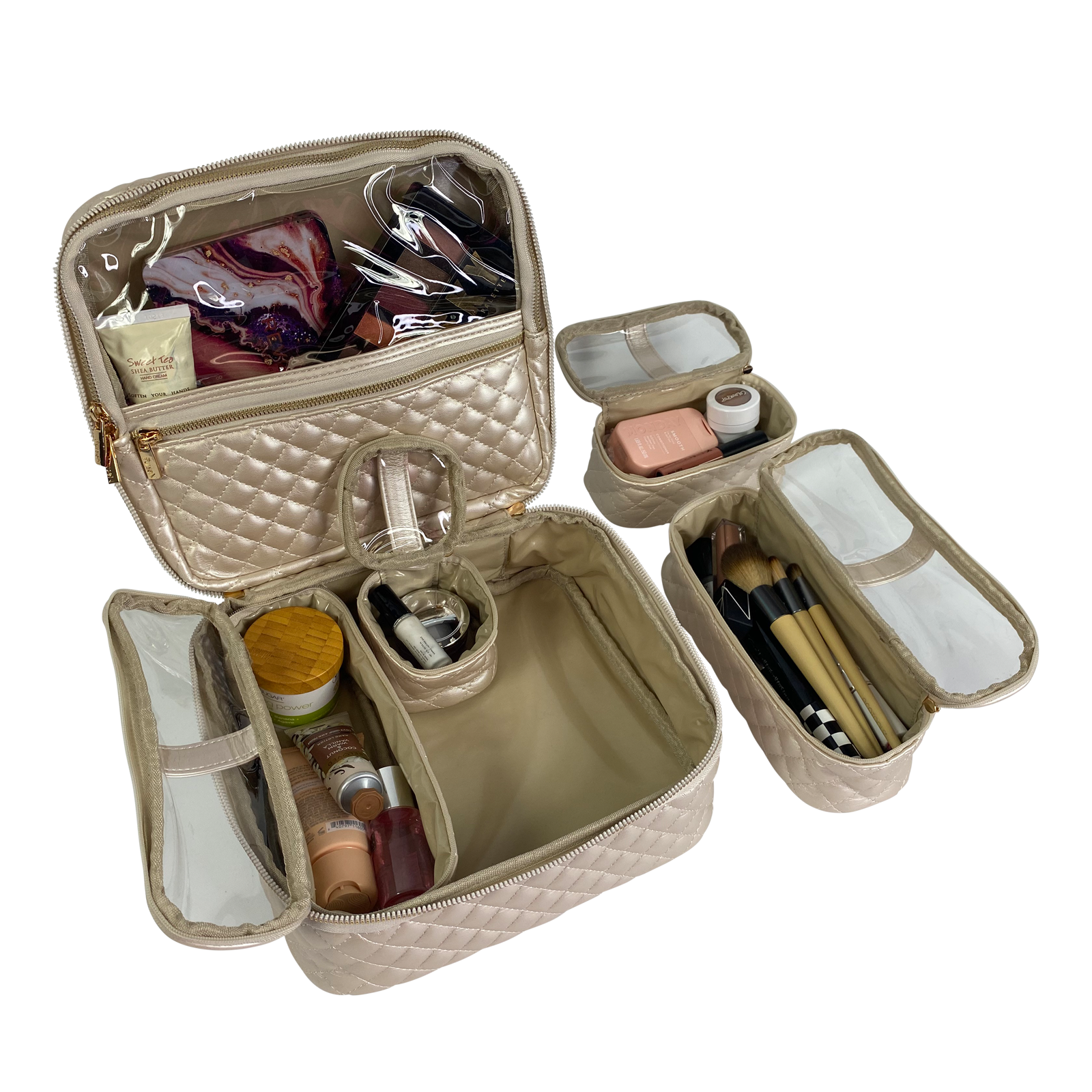 PurseN | Mini Diva Makeup Case - Pearl Quilted