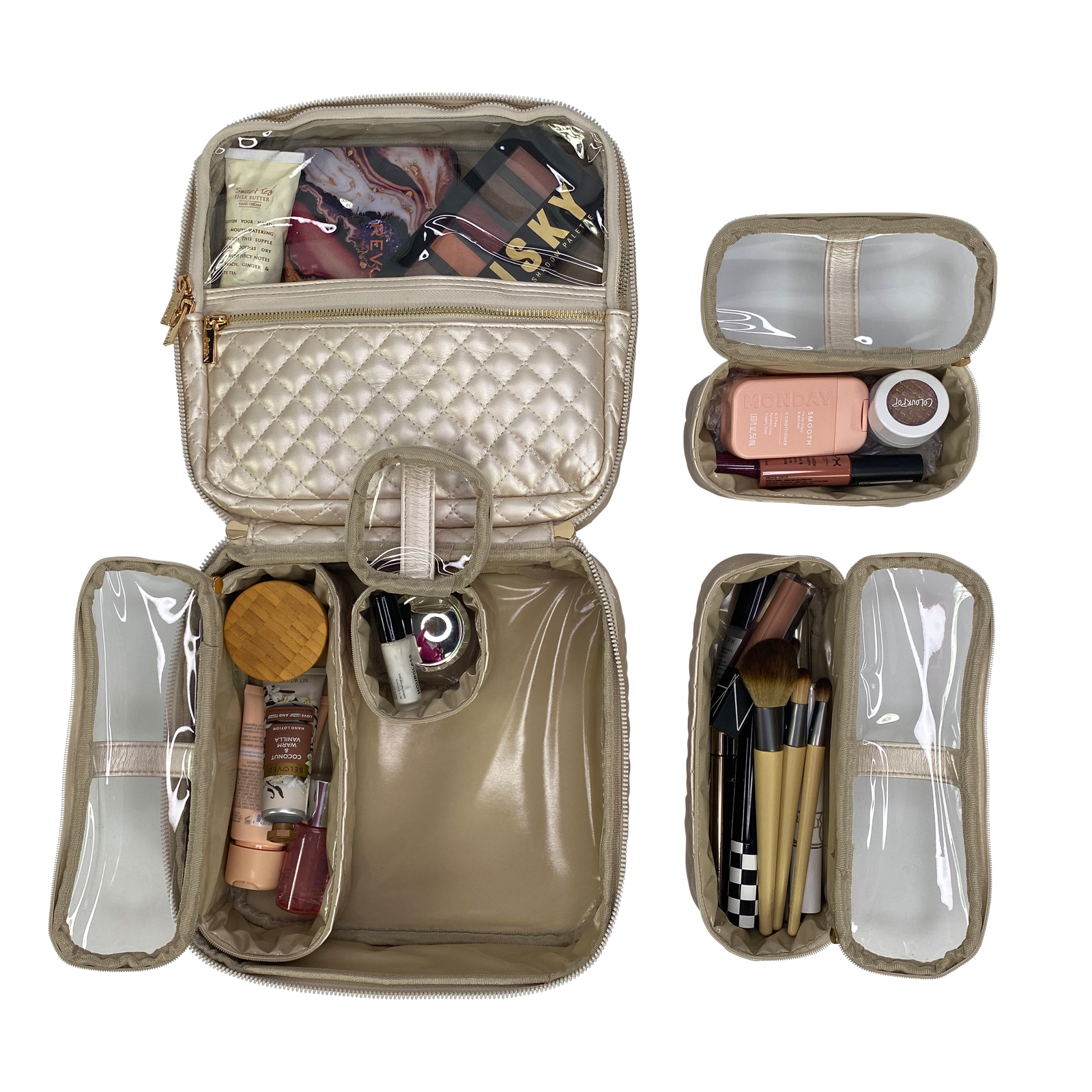 PurseN | Mini Diva Makeup Case - Pearl Quilted