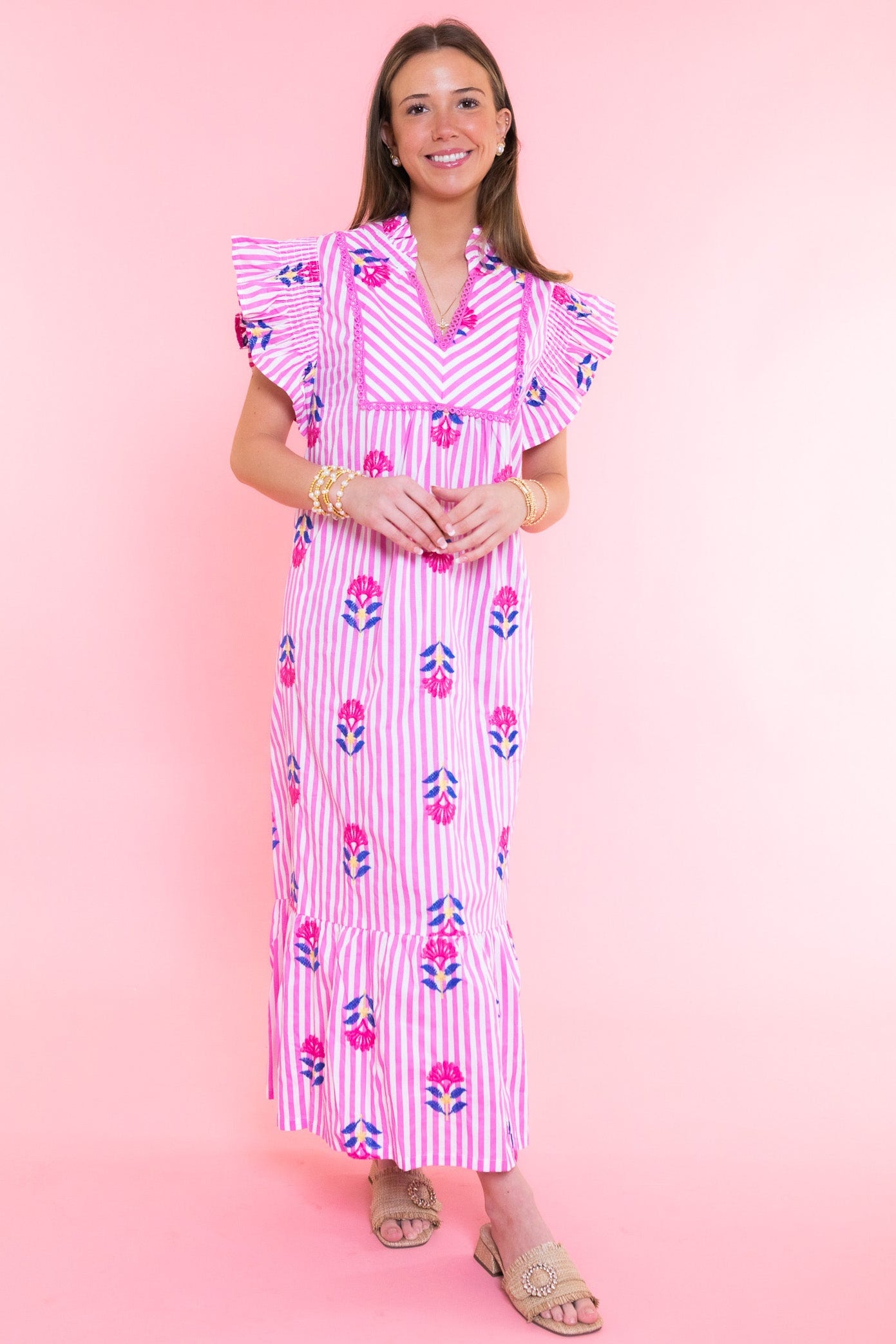 Blushing Petal Midi Dress