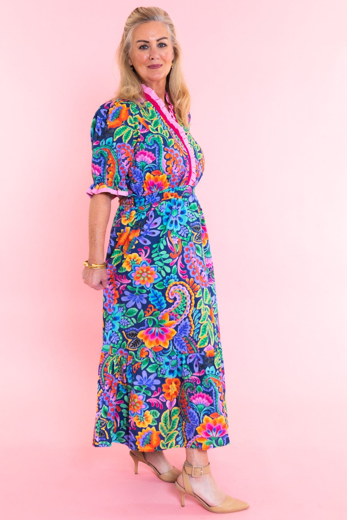 Painted Garden Midi Dress