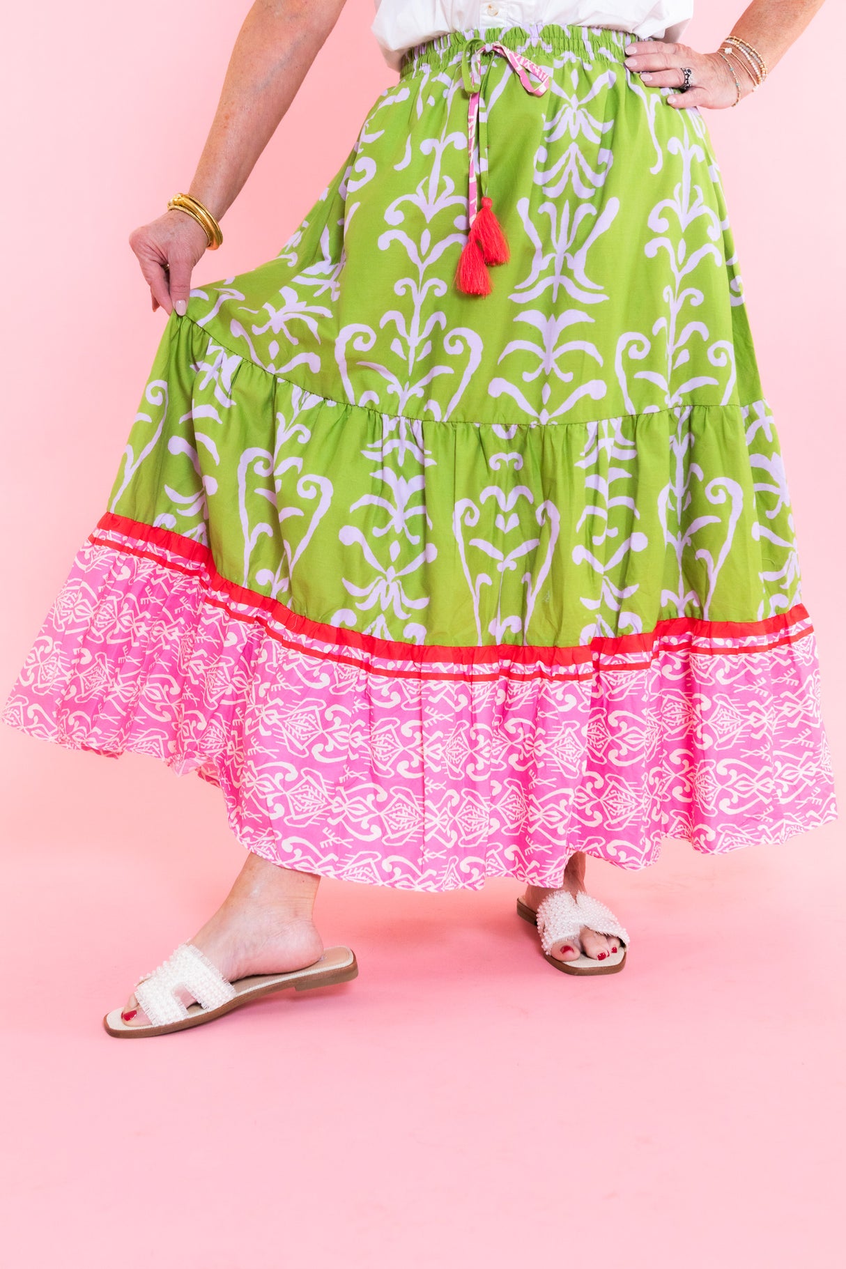 Blossom Bazaar Tiered Midi Skirt