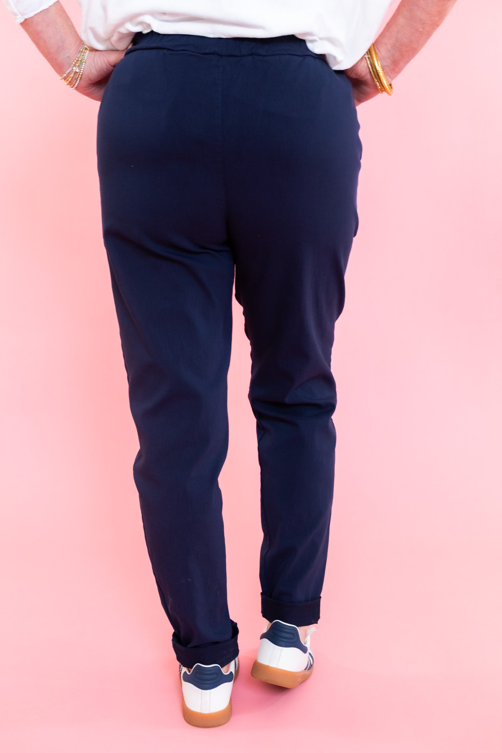 Solid Tie Waist Pants