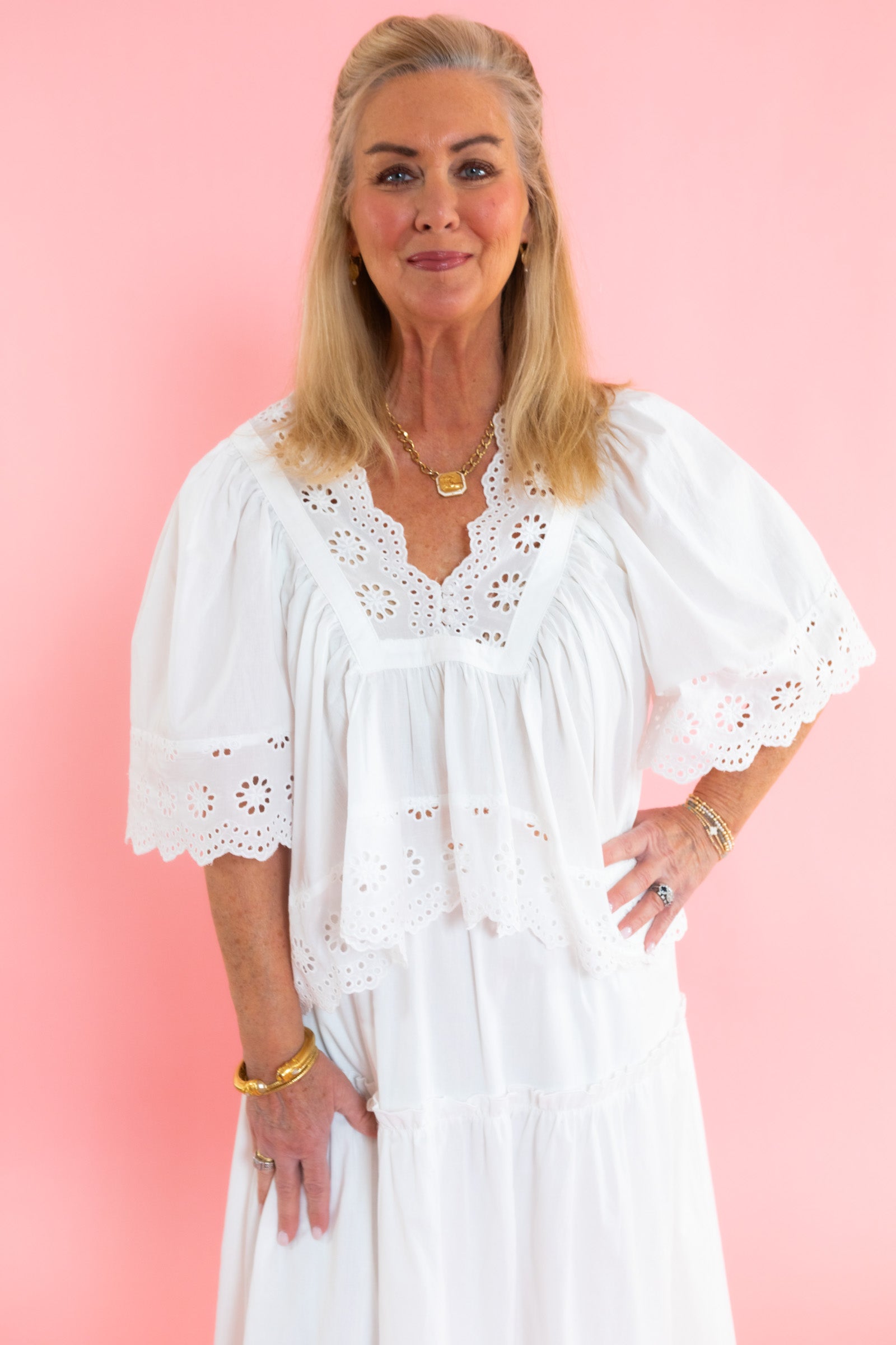 Sweet Meadow Eyelet Blouse