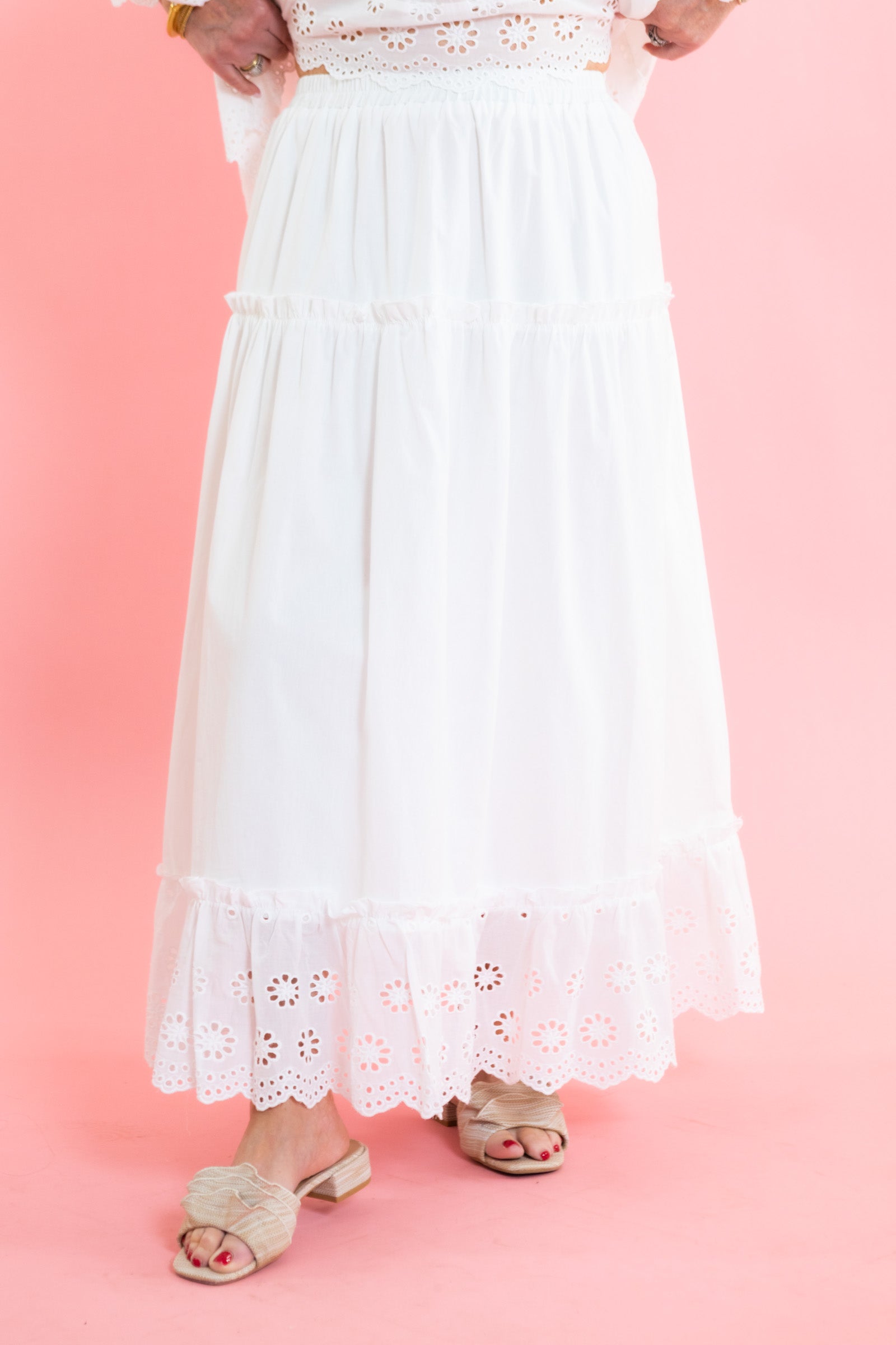 Whispering Meadow Eyelet Maxi Skirt