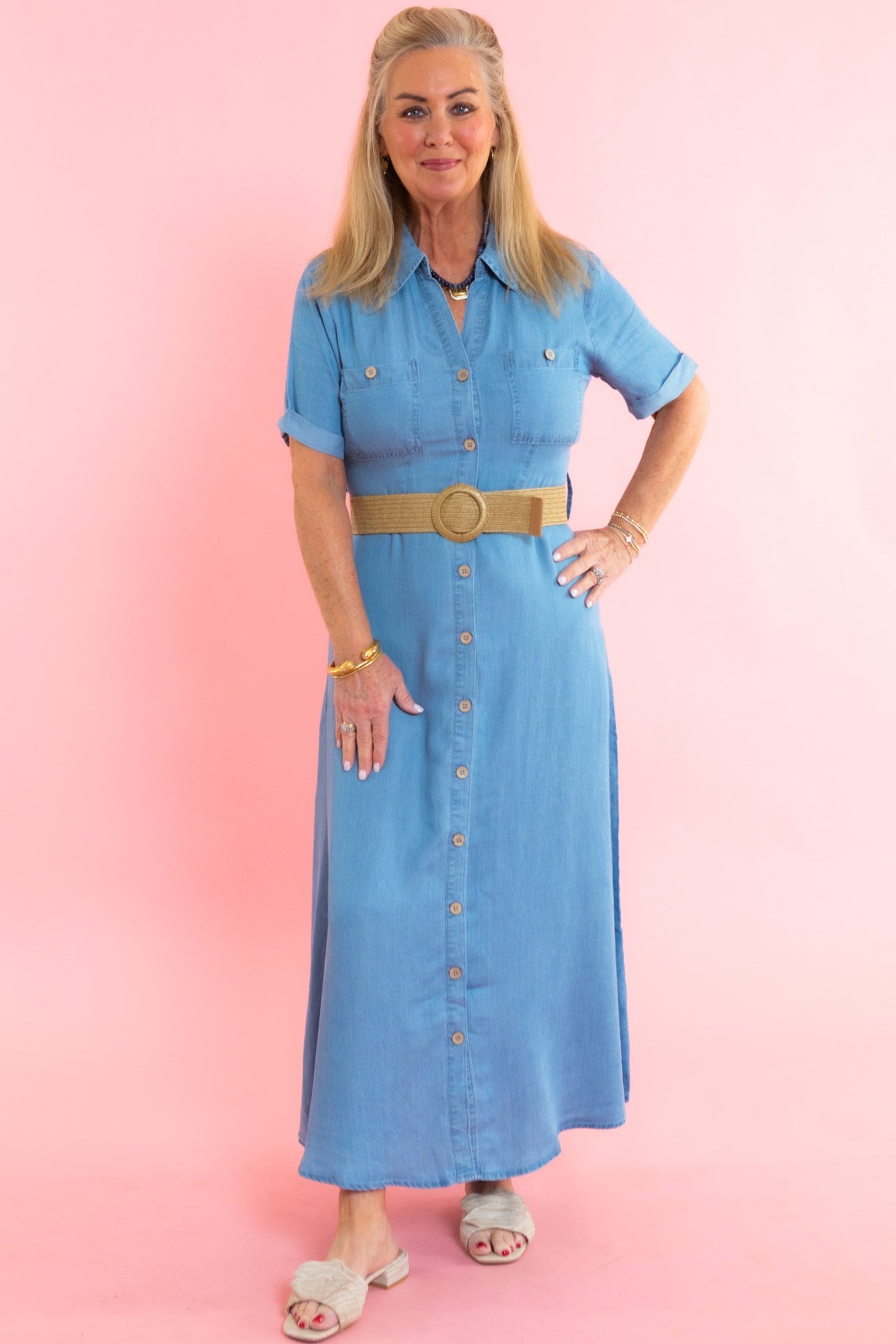 The Sundown Denim Midi Dress