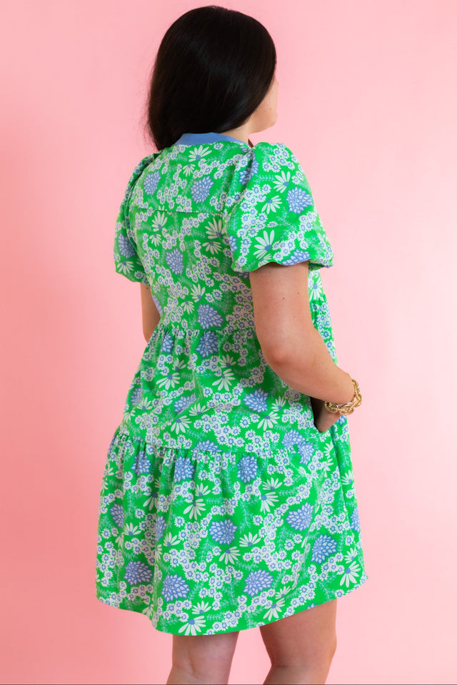 Mary Square | Kinsley Mini Dress- Daisy Chain Green