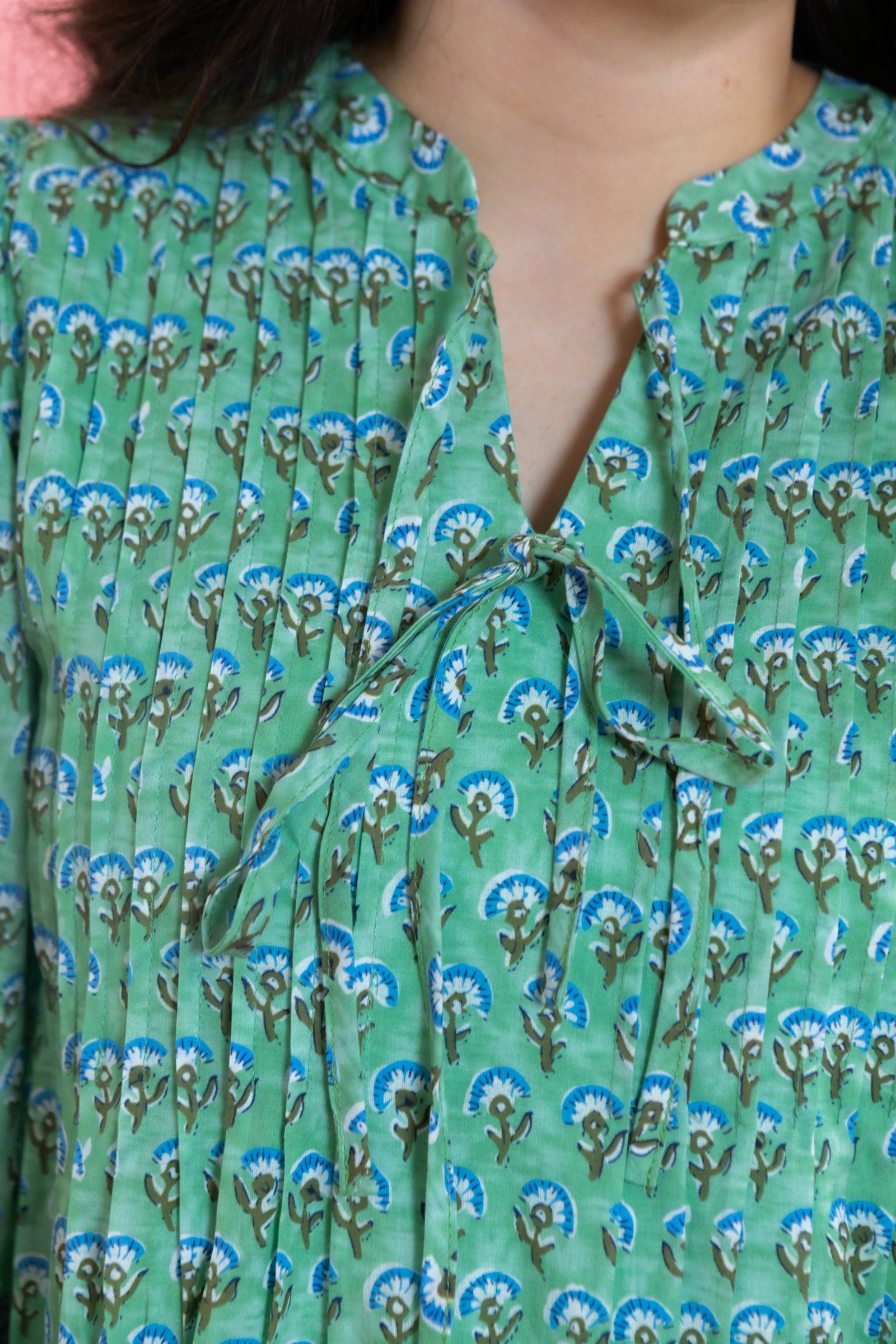 Printed Smocked Peplum Blouse