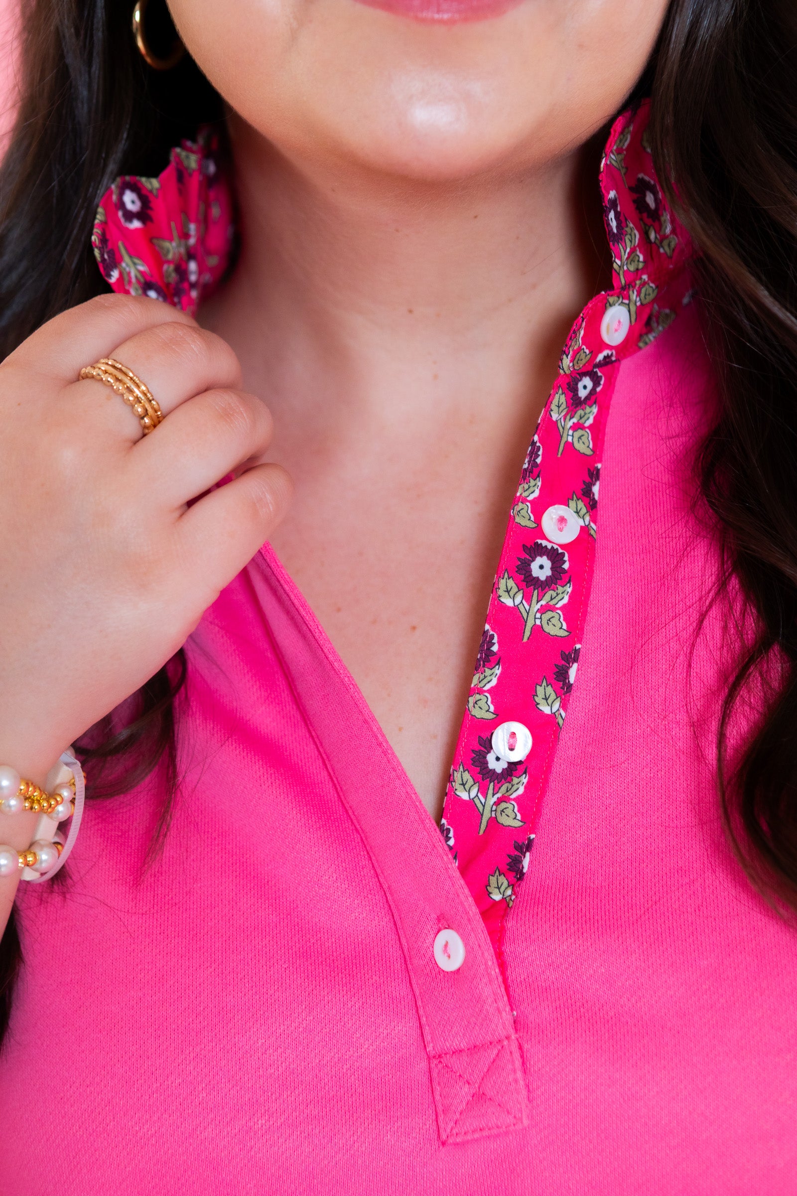 Coral Bloom Puff Sleeve Top
