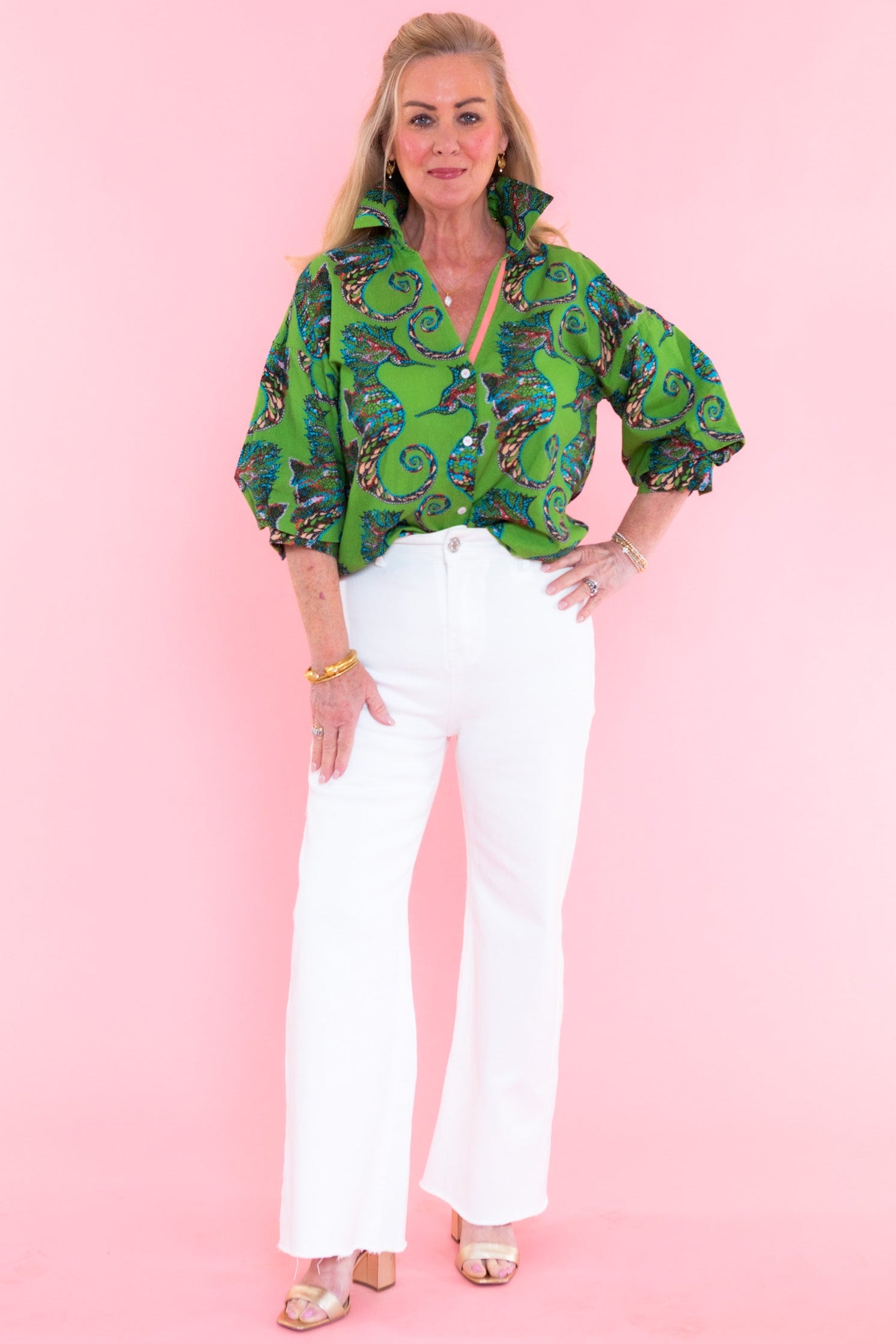 Dizzy Lizzie | Milano Seahorse Print Top