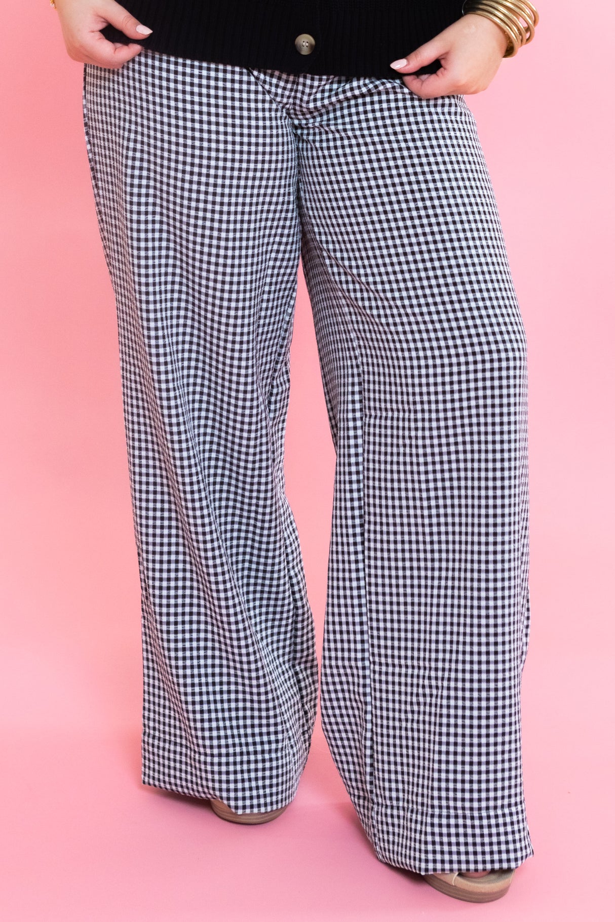 Timeless Gingham Wide Leg Pants