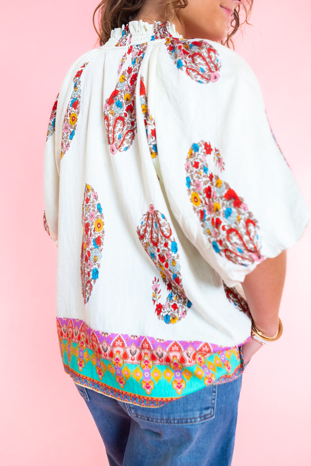 Sunset Market Boho Embroidered Top