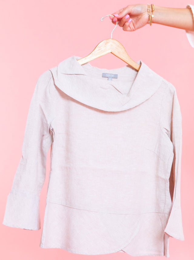 Linen Overlay Flounce Top