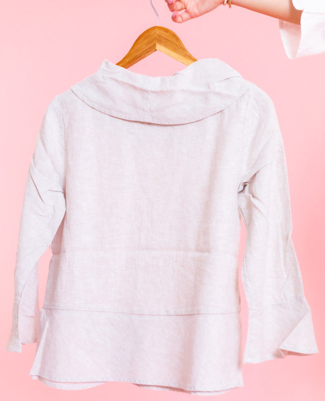 Linen Overlay Flounce Top