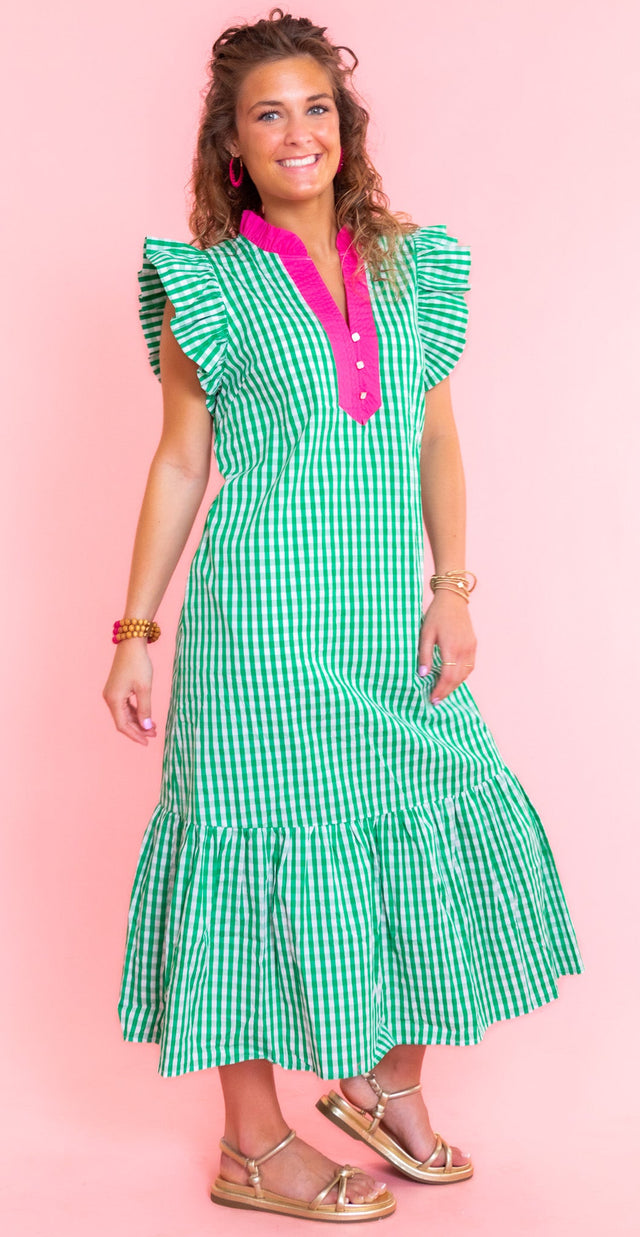 Emery Gingham Midi Dress