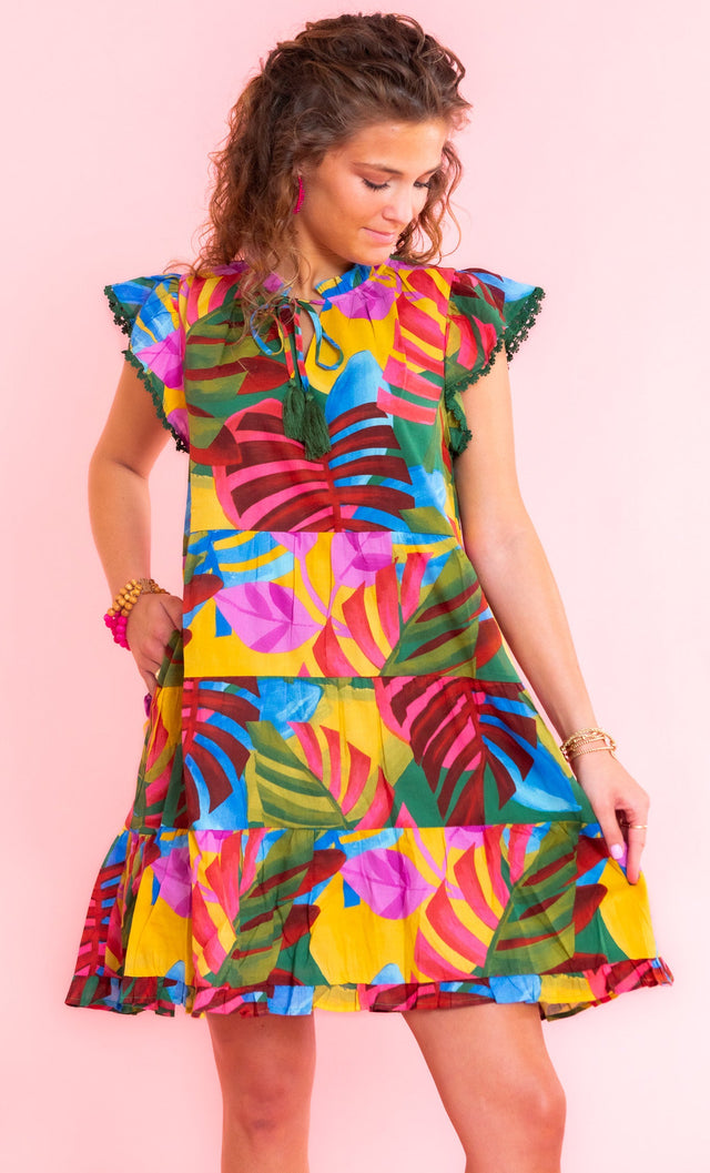 Novi Tropical Yodi Shift Mini Dress