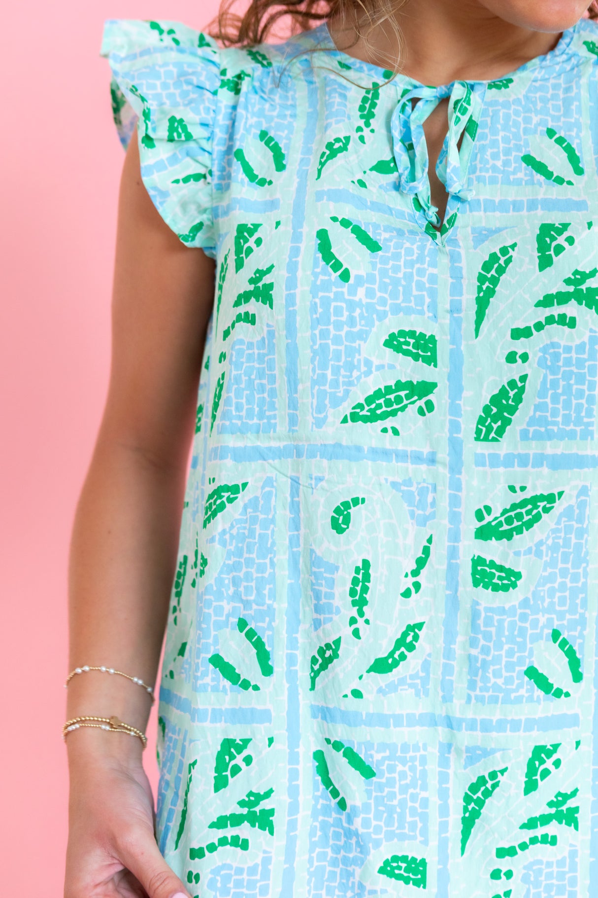 Mary Square | Lydia Top | Trellis Tiles Blue