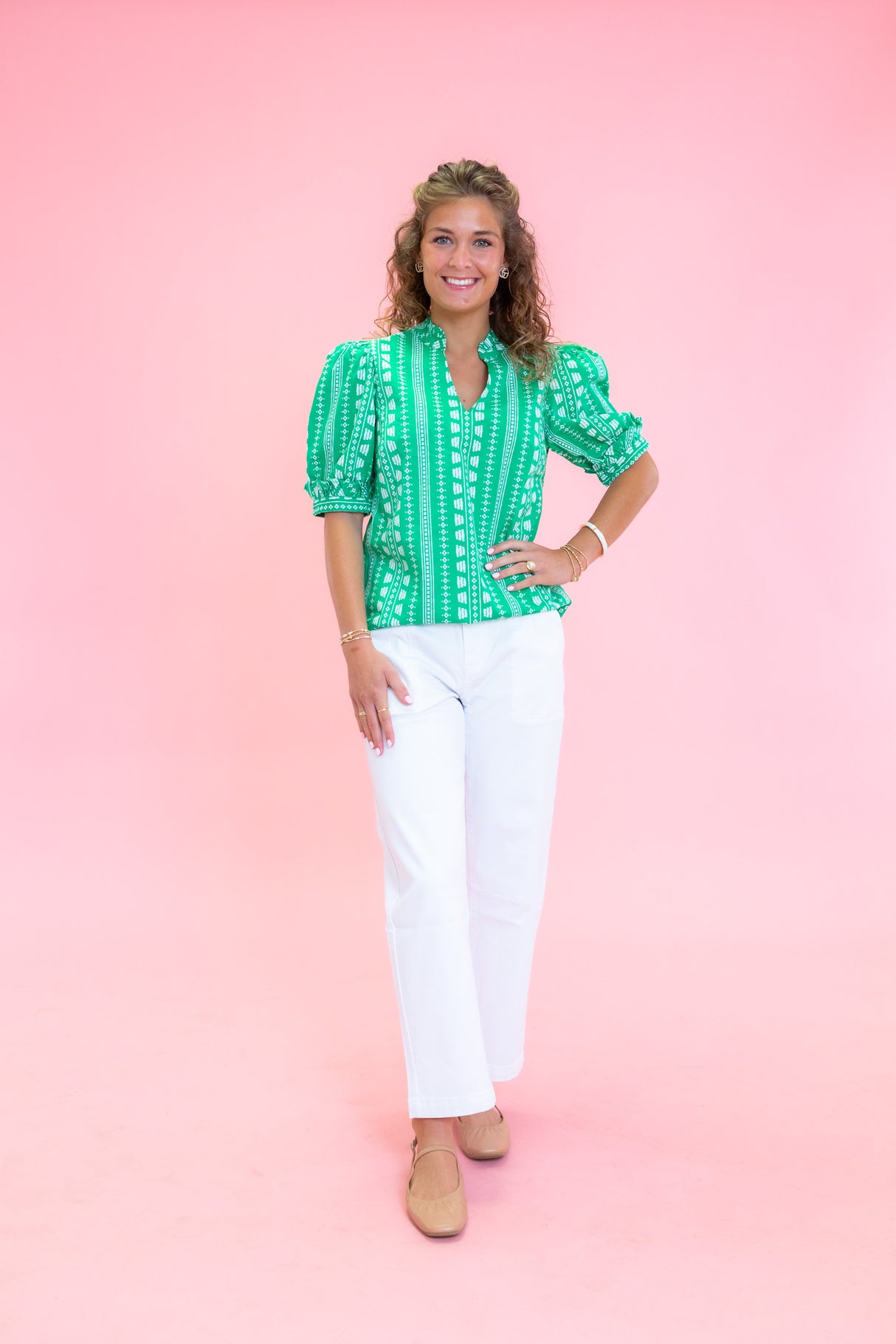 Mary Square | Colette Top | Heritage Stitch Green Top