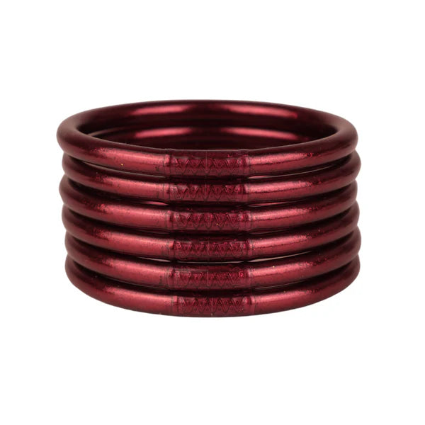 BuDhaGirl | Merlot All Weather Bangles® (Set of 6) - Serenity Prayer