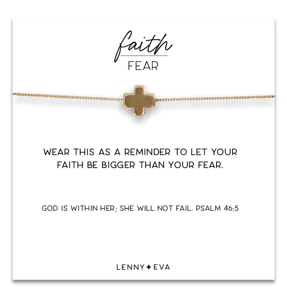 Lenny & Eva | Faith Over Fear Cross Necklace